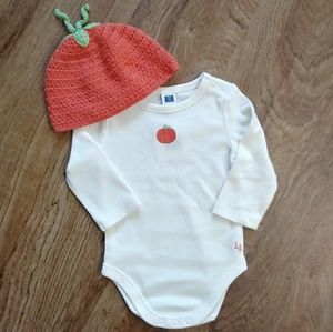 Janie + Jack Holdiay Pumpkin Hat & L/S Onsie NWT